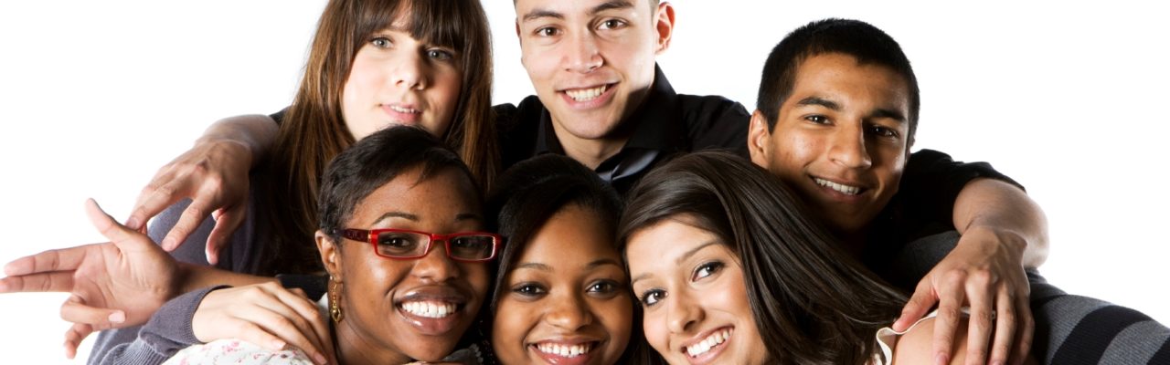 Photo: Racially Diverse Students Smiling in a Group
