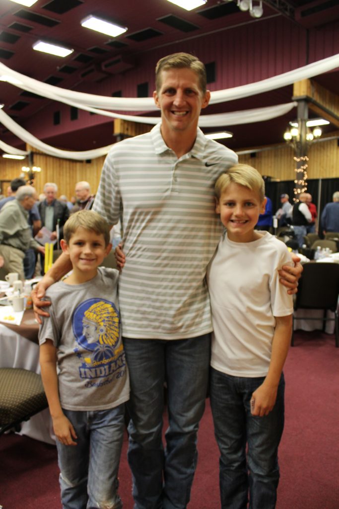 Luke McCown with two of his six children