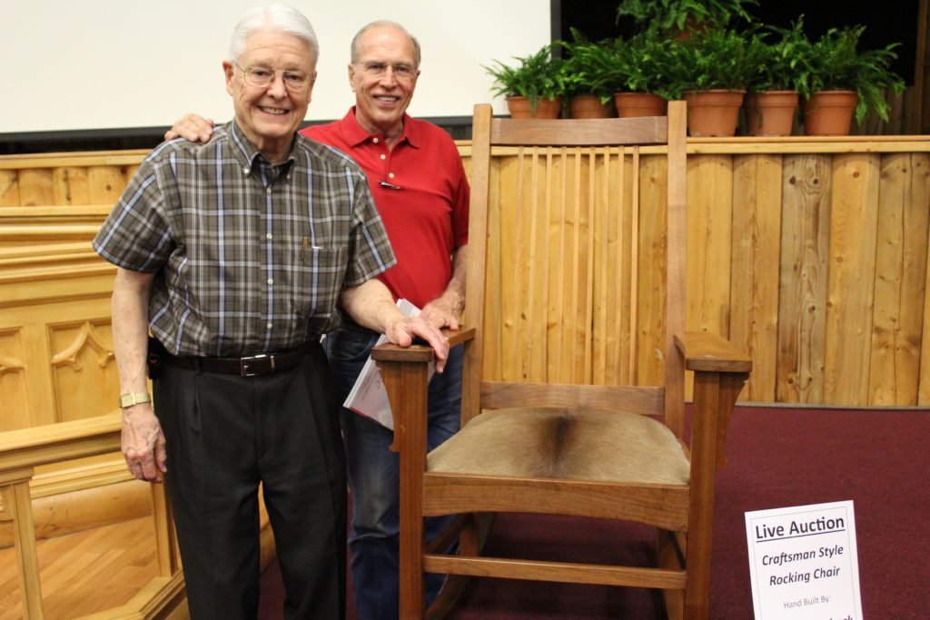 Bob Holsomback showcases his rocking chair